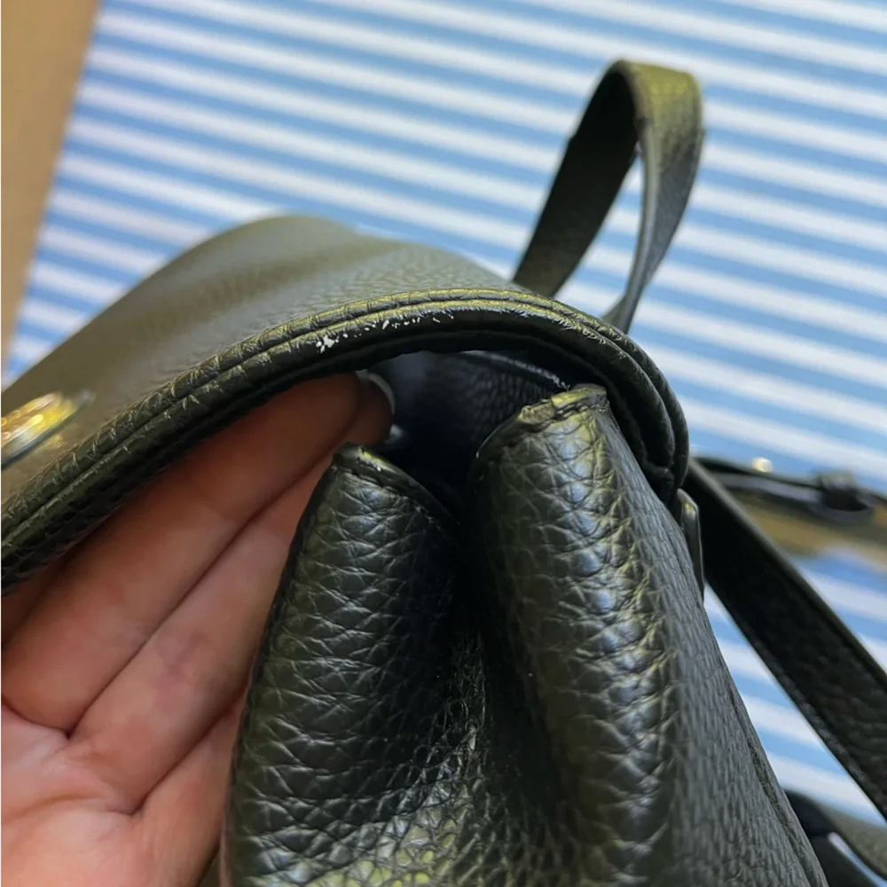 EMPORIO ARMANI Black Mini Backpack Synthetic Pebbled Leather Bag